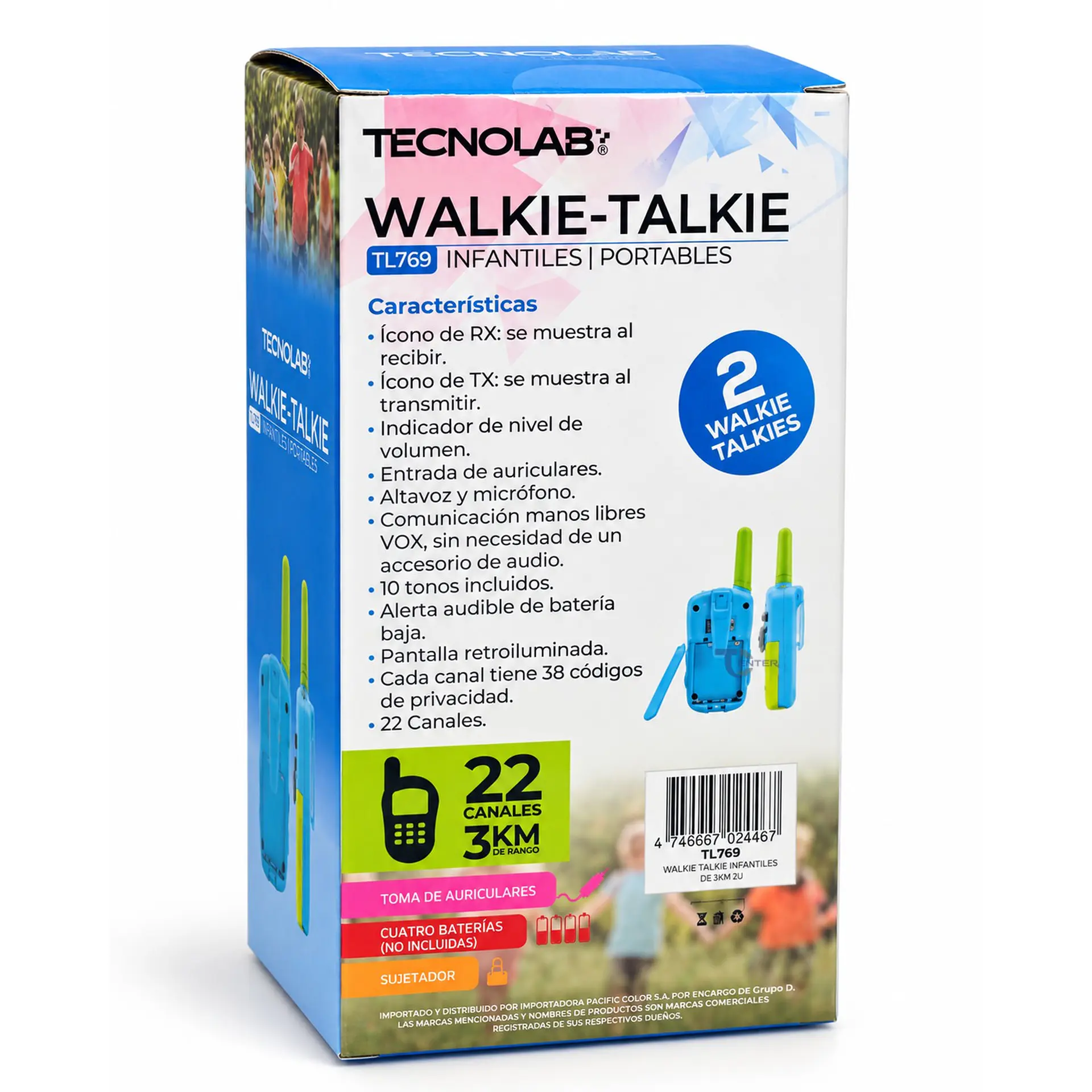 Set 2 Walkie Talkie Niños Tecnolab TL-769 Colores 6