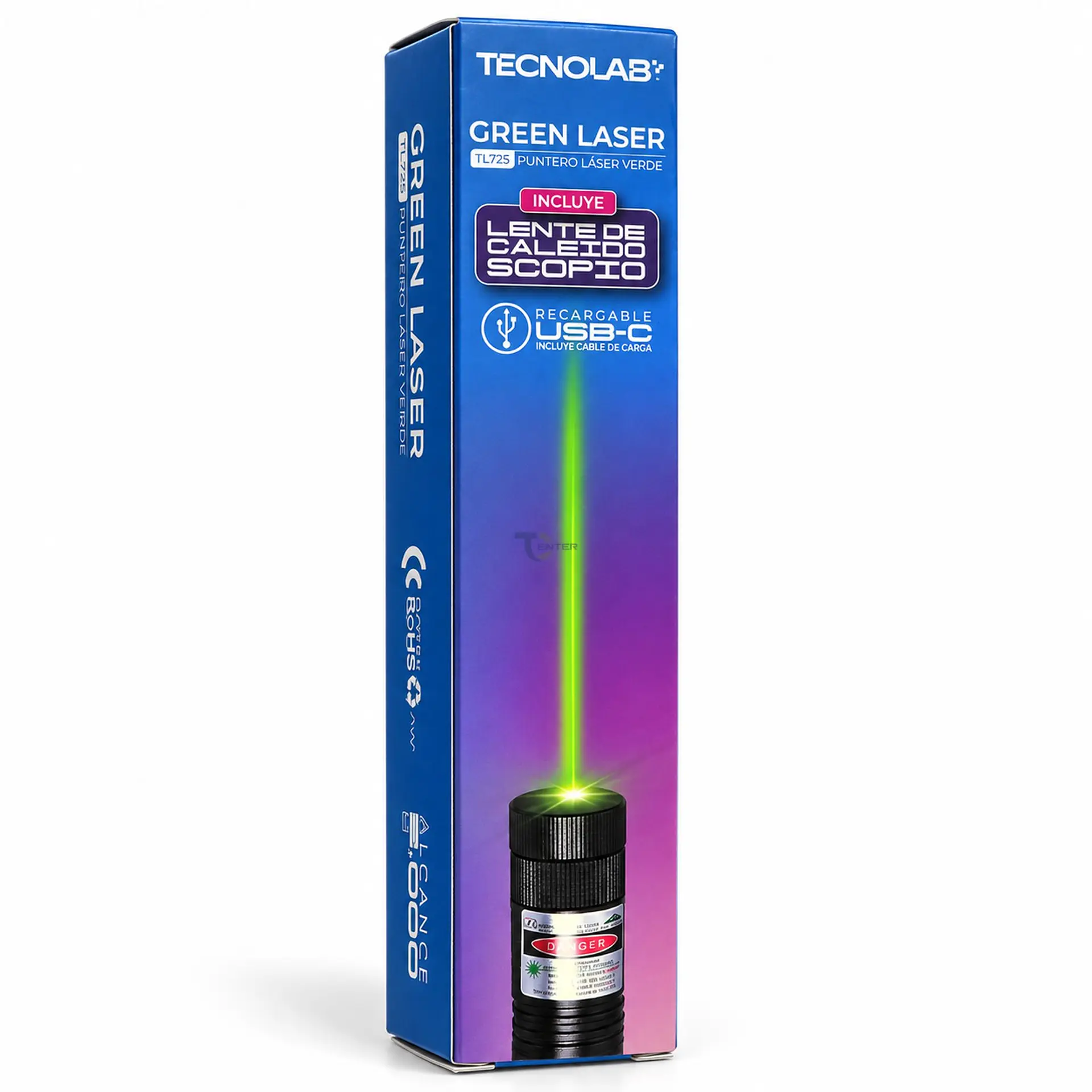 Puntero Láser Verde Recargable USB-C Tecnolab TL-725 5