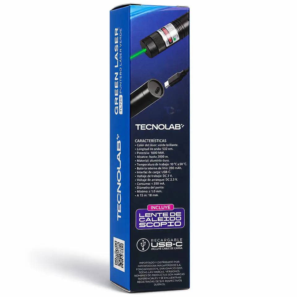 Puntero Láser Verde Recargable USB-C Tecnolab TL-725 6