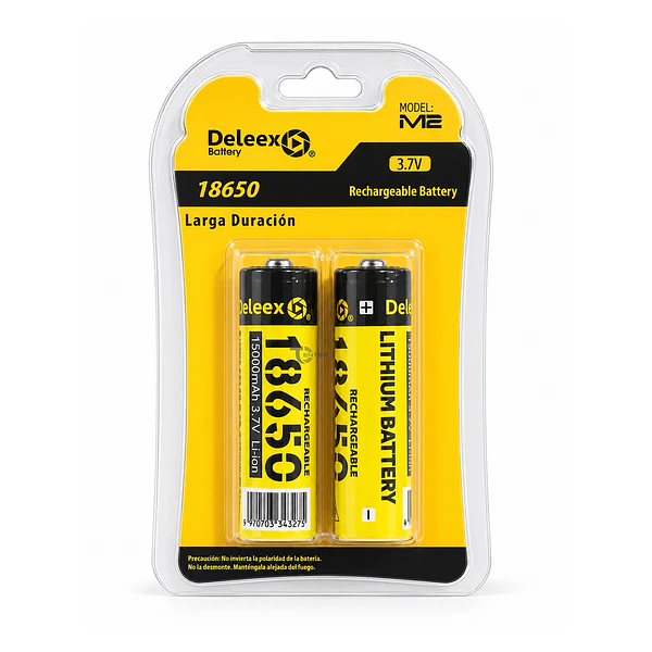 Pack 2 Baterias Deleex 18650 3,7V Punta M2