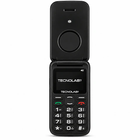 Celular Adulto Mayor 4G Flip Tecnolab TL886BK Negro Por Mayor