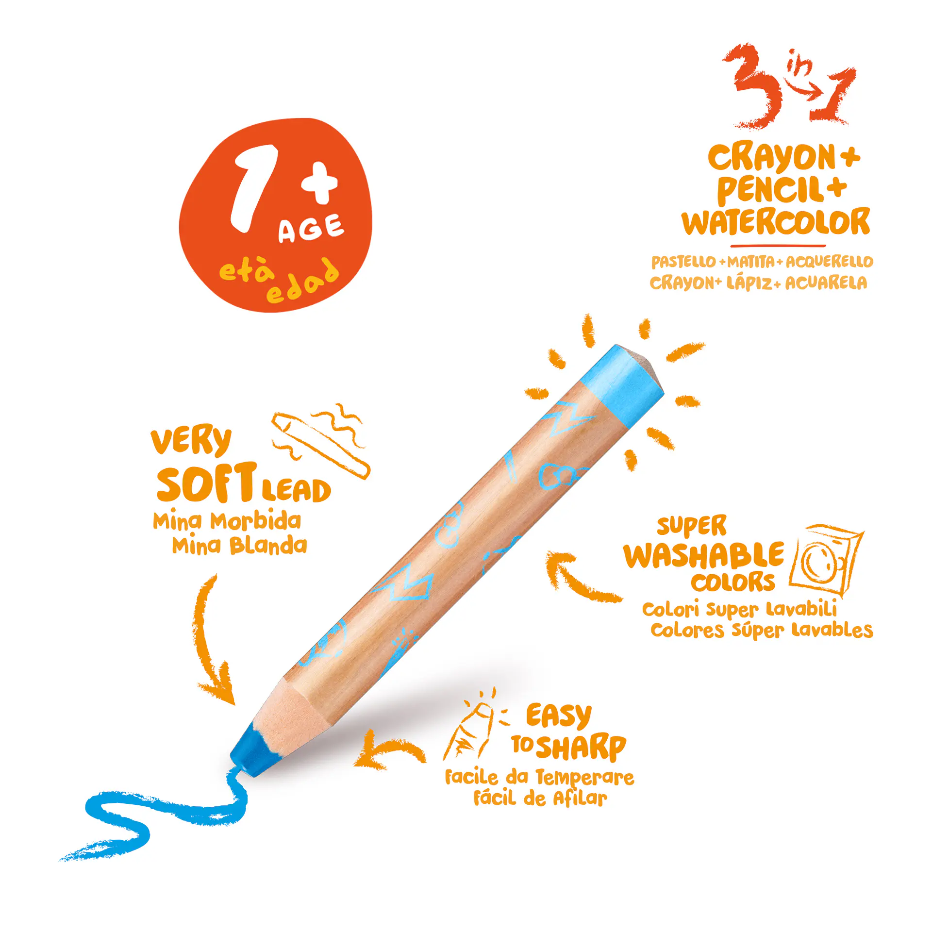 Crayones Carioca Baby 3 en 1 · 6 Unidades desde 1 Año Por Mayor 2