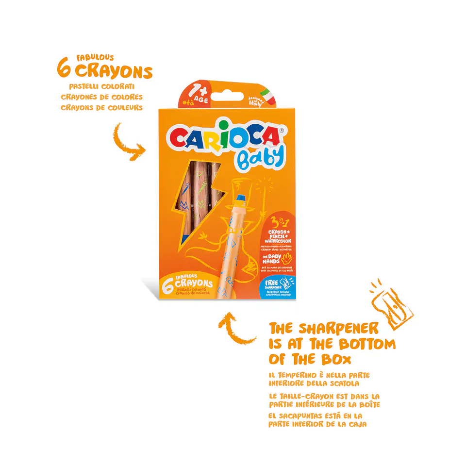 Crayones Carioca Baby 3 en 1 · 6 Unidades desde 1 Año Por Mayor 4