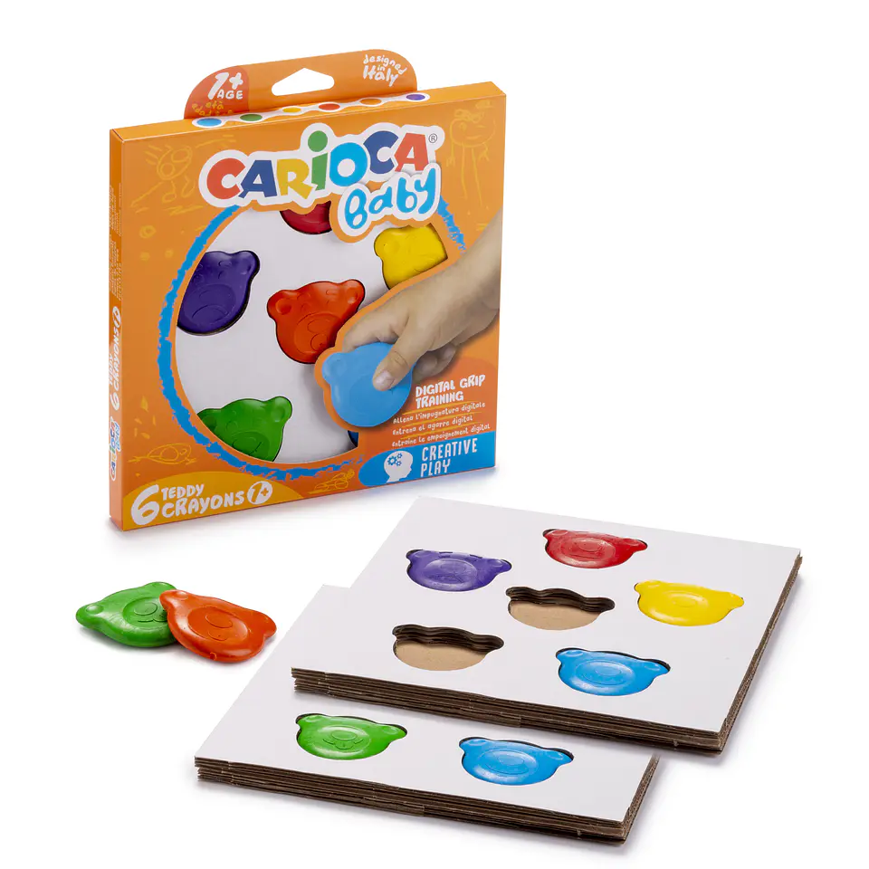 Crayones Carioca Baby Teddy 6 Unidades desde 1 Año Por Mayor 2