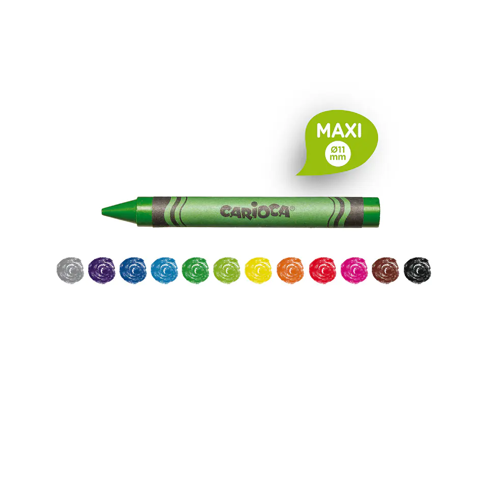 Crayones de Cera Jumbo Carioca Maxi 12 Unidades Lavables Por Mayor 2