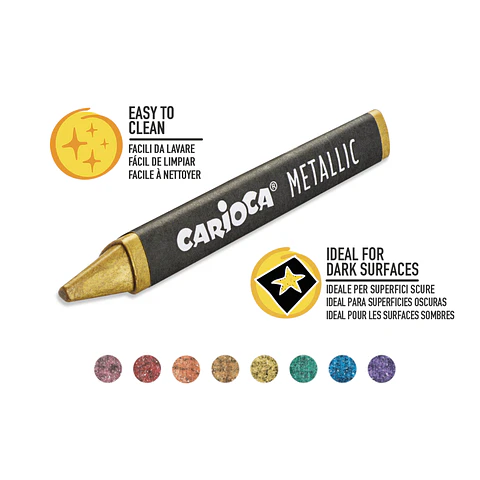 Crayones Metálicos Carioca 8 Unidades para Fondos Oscuros Por Mayor
