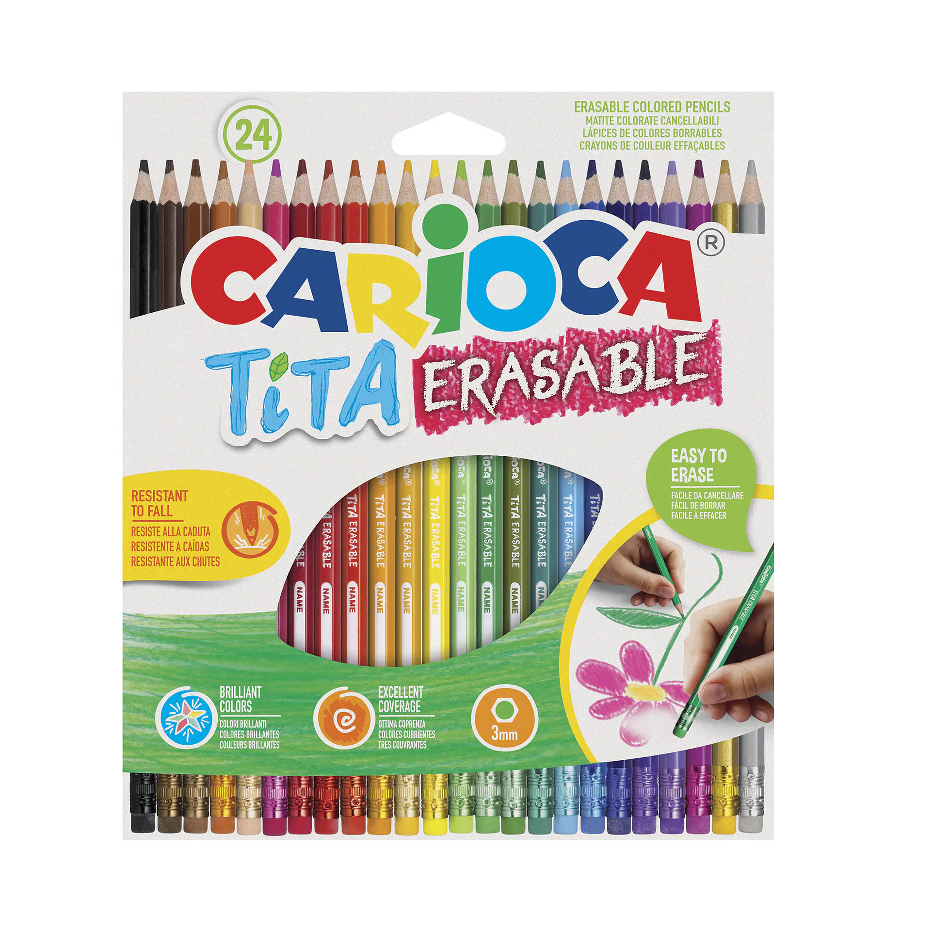 Lápices de Colores Borrables Carioca Tita 24 Unidades Por Mayor 1