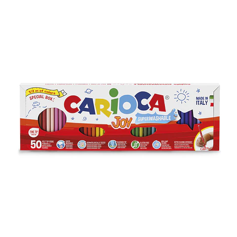 Plumones Carioca Joy 50 Unidades · Caja de Medio Metro Por Mayor