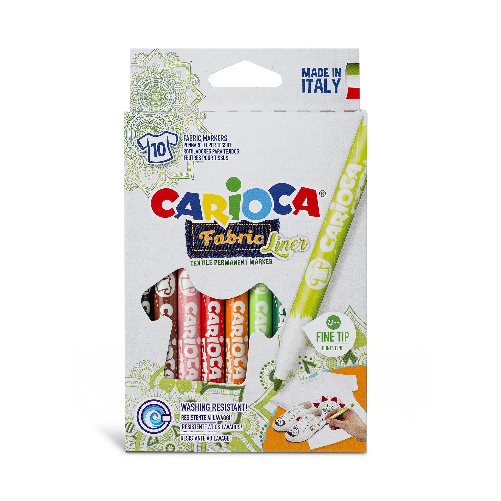 Plumones para Tela Carioca Fabric Liner x10 Punta Fina Por Mayor 1