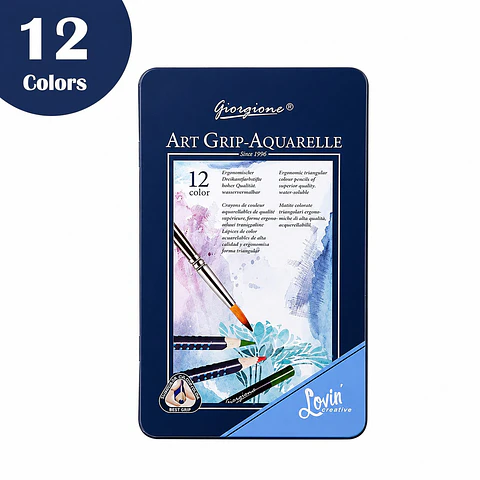 Lápices Acuarelables Giorgione Art Grip 12 Colores + Pincel Por Mayor