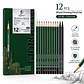 Set 12 Lápices de Dibujo Giorgione G-08912 Grafito y Carbón Por Mayor - Miniatura 1