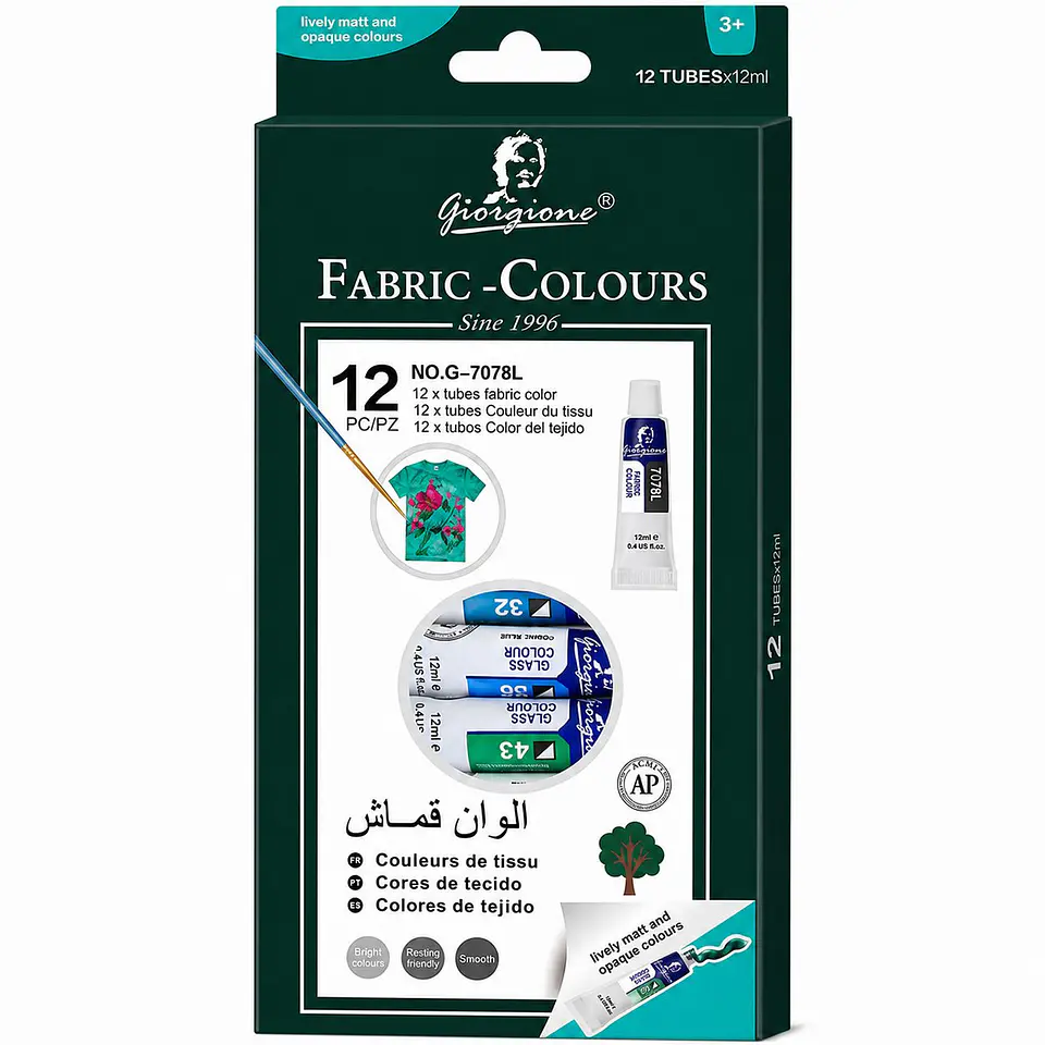 Set 12 Pinturas para Tela Giorgione G-7078 · 12 x 12 ml Por Mayor 1