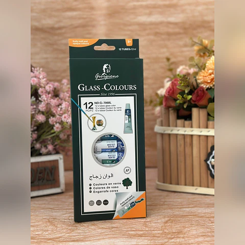 Set 12 Pinturas para Vidrio Giorgione G-7068 · 12 x 12 ml Por Mayor