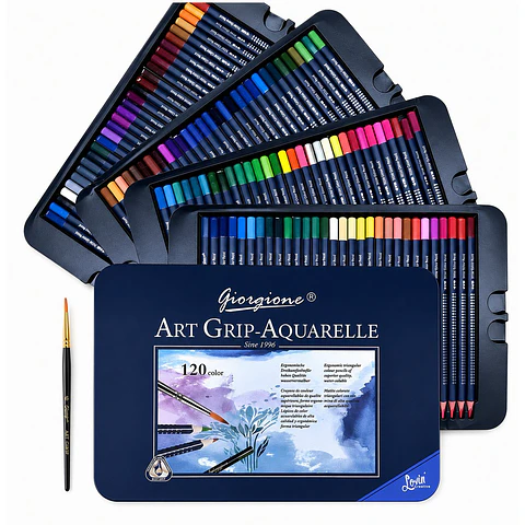 Set 120 Lápices Acuarelables Giorgione Art Grip + Pincel Por Mayor