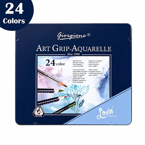 Set 24 Lápices Acuarelables Giorgione Art Grip + Pincel Por Mayor