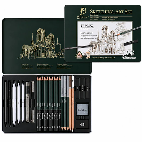 Set 27 Piezas de Dibujo y Carbón Giorgione G-272708 Por Mayor
