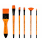 Set 6 Pinceles Giorgione G-A8010 100% Nylon Mango Naranja Por Mayor - Miniatura 1