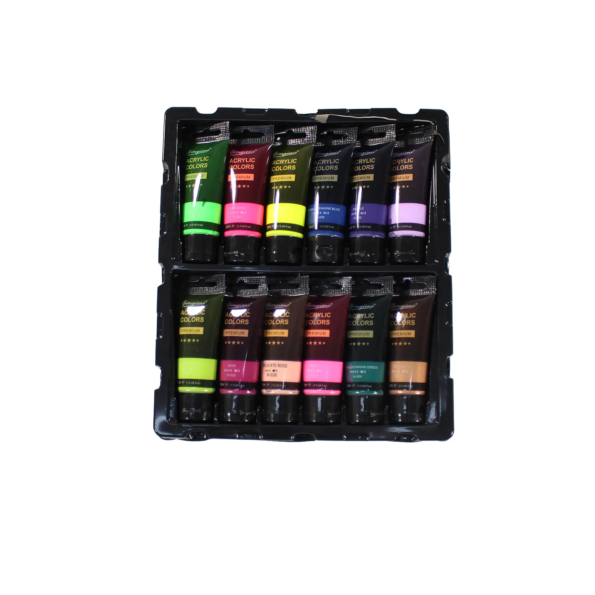 Set 36 Pinturas Acrílicas Giorgione 35 ml + 6 Pinceles Por Mayor 5