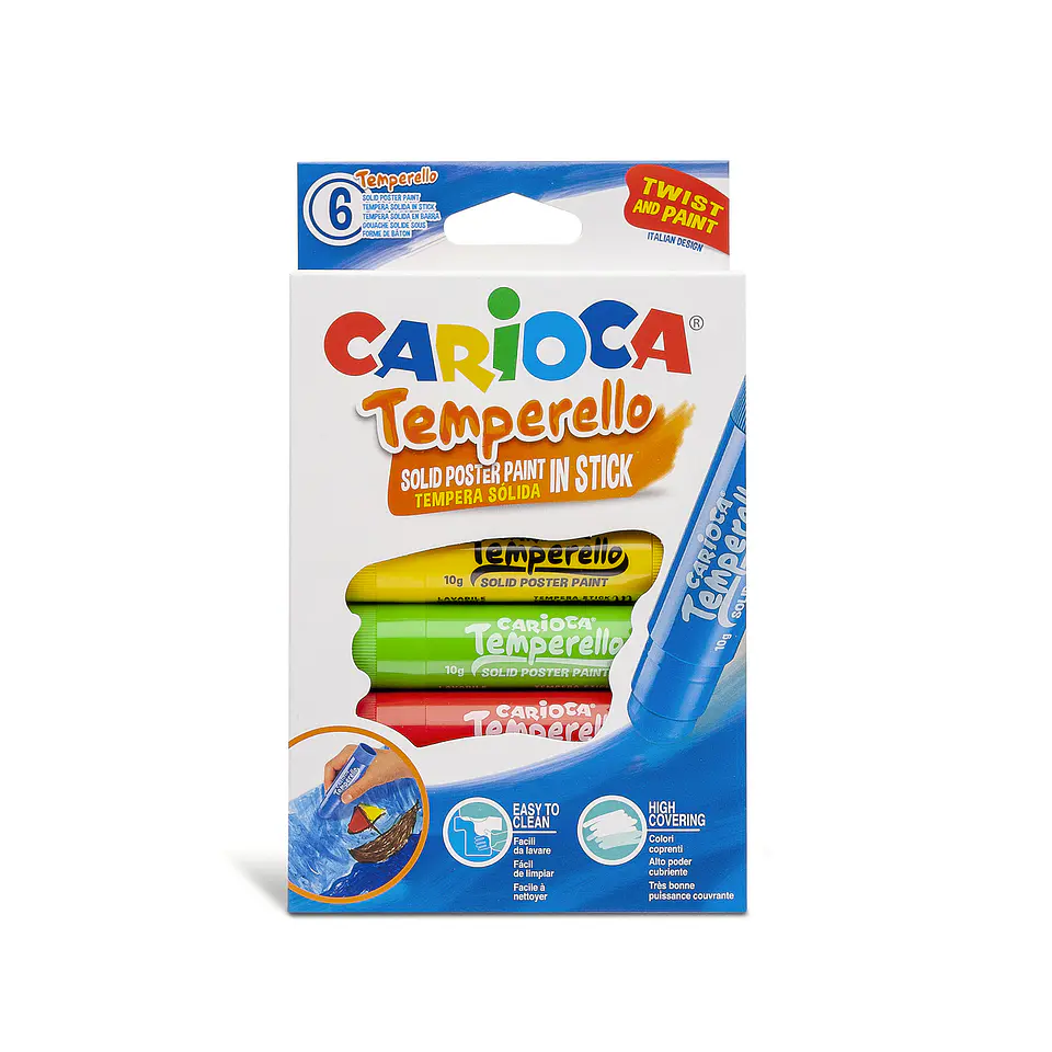 Témperas Sólidas Carioca Temperello 6 Colores Surtidos Por Mayor 1