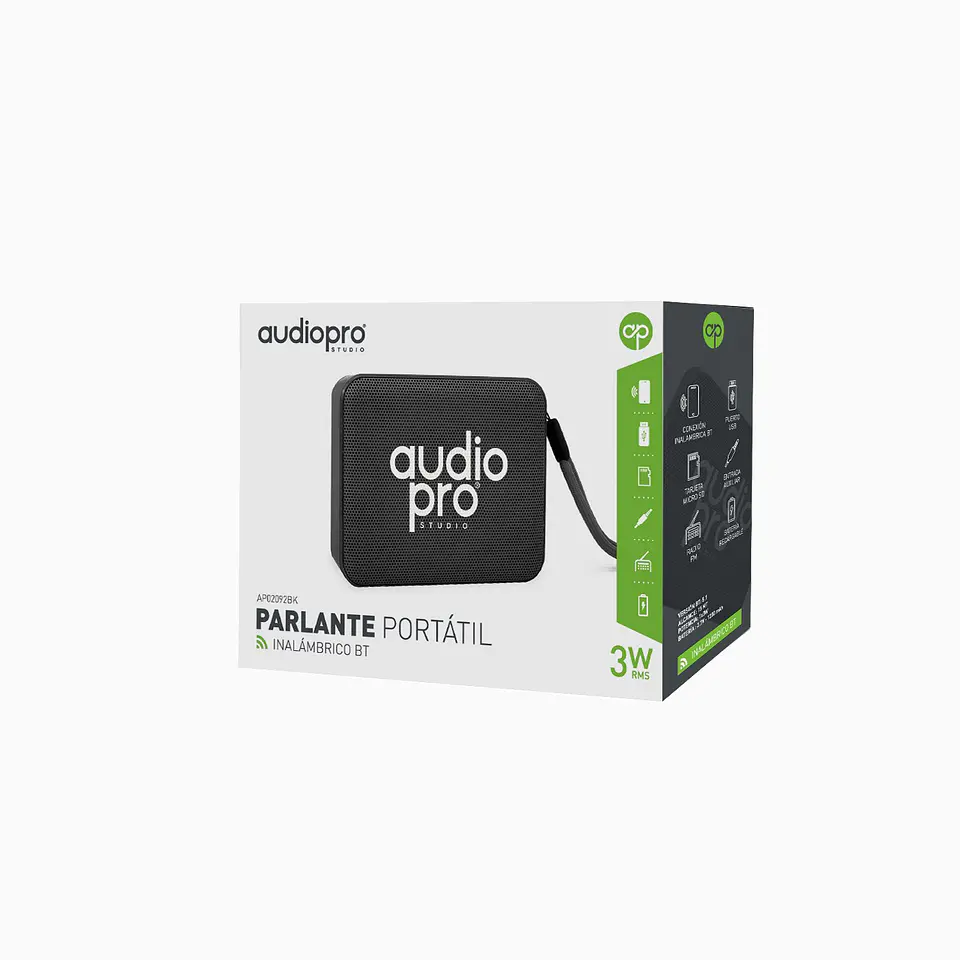 Parlante portátil AudioPro AP02092BK Bluetooth FM 2