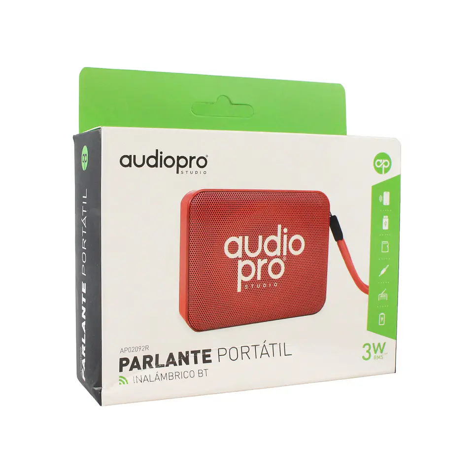 Parlante portátil AudioPro AP02092R Bluetooth FM 2