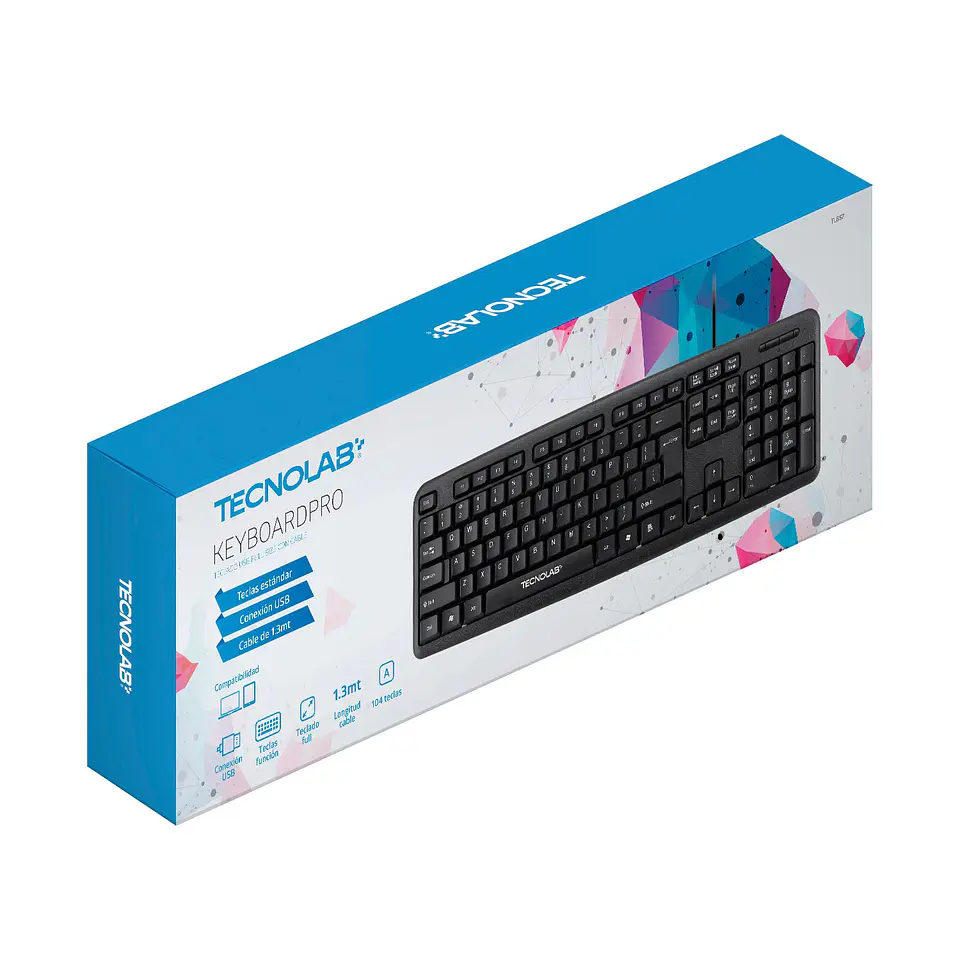 Teclado de Escritorio Alámbrico 100% TecnoLab 03-TL857 1