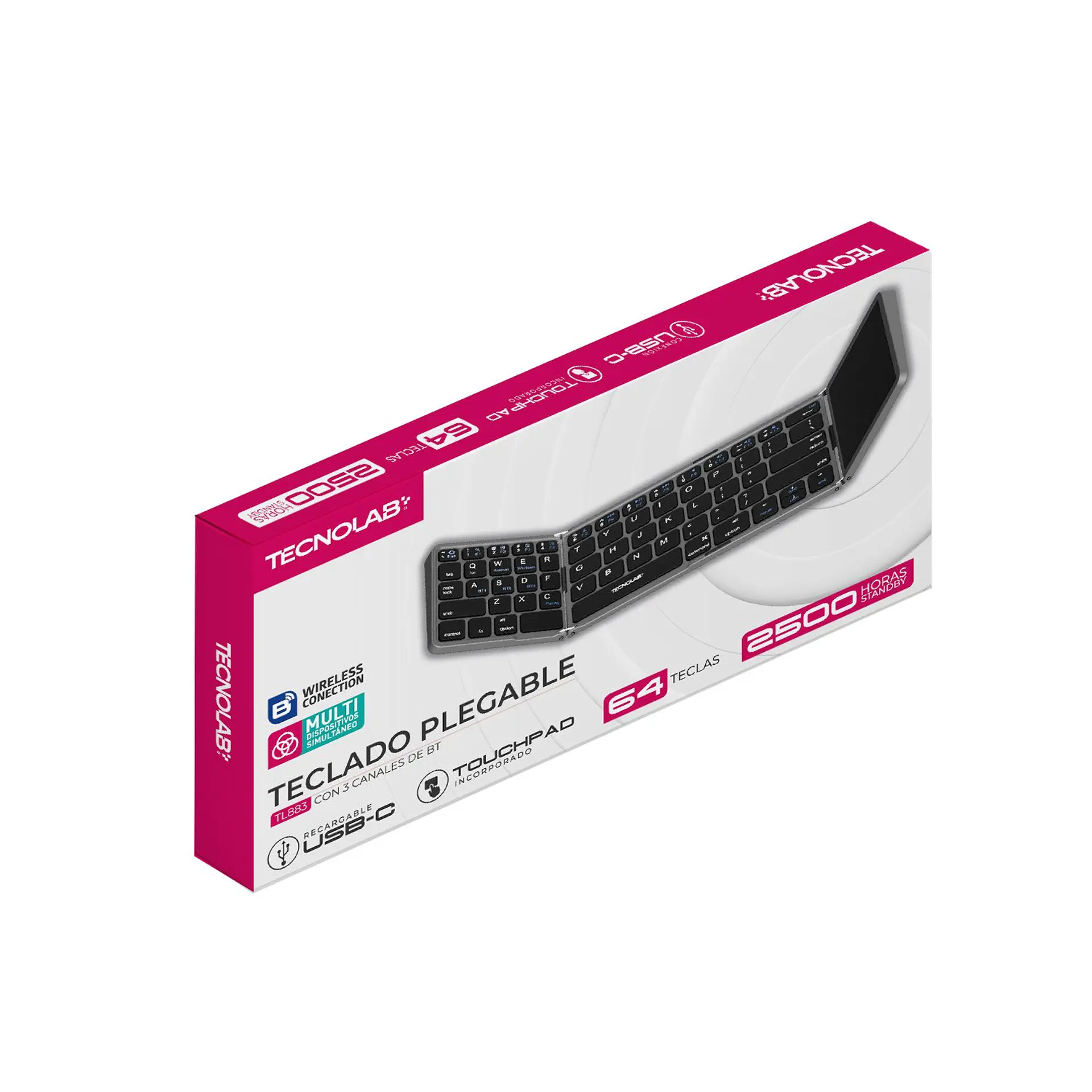 Teclado Plegable Inalámbrico Ultracompacto TecnoLab 03-TL883 1