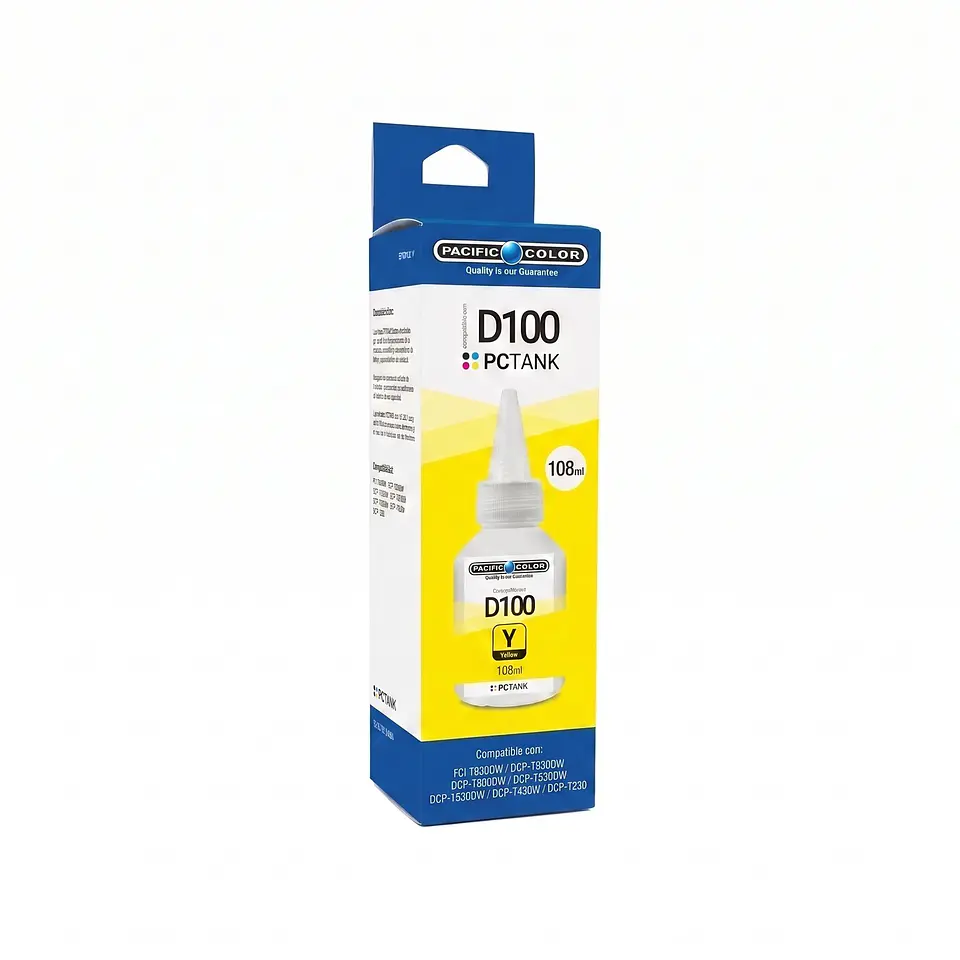 Botella de Tinta Compatible Pacific Color 02-BTBRD100Y 1