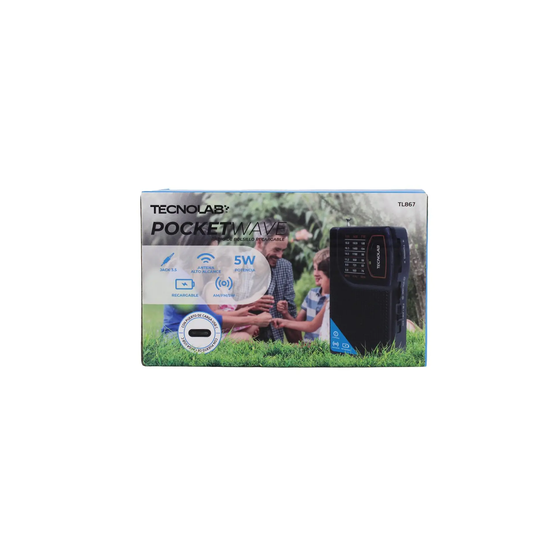 Radio portátil de bolsillo recargable TecnoLab 03-TL867 5
