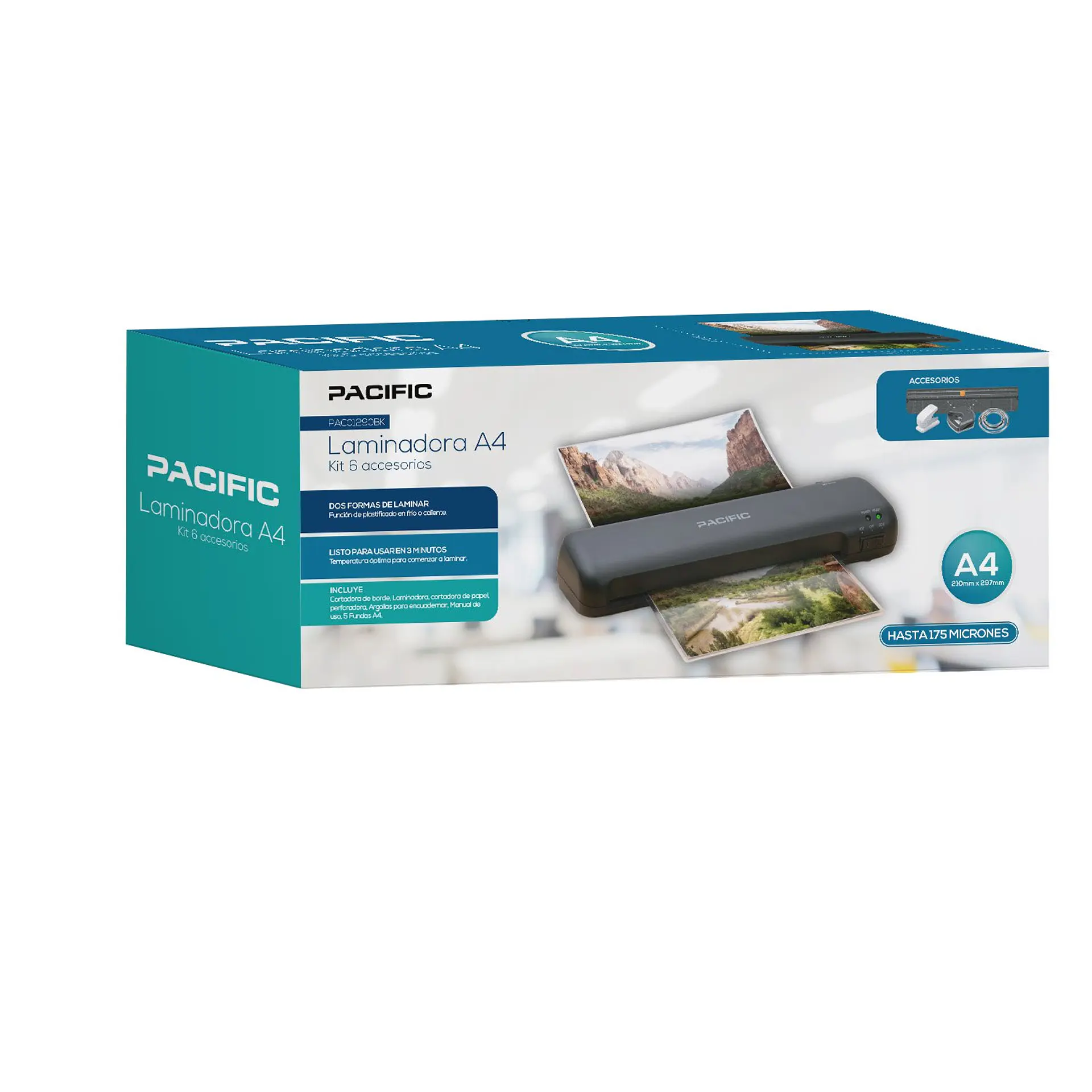 Plastificadora / Laminadora Térmica A4 Pacific 12-PAC01290BK 1