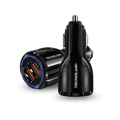 Cargador auto USB QC 3.0 TecnoLab 03-TL048BK