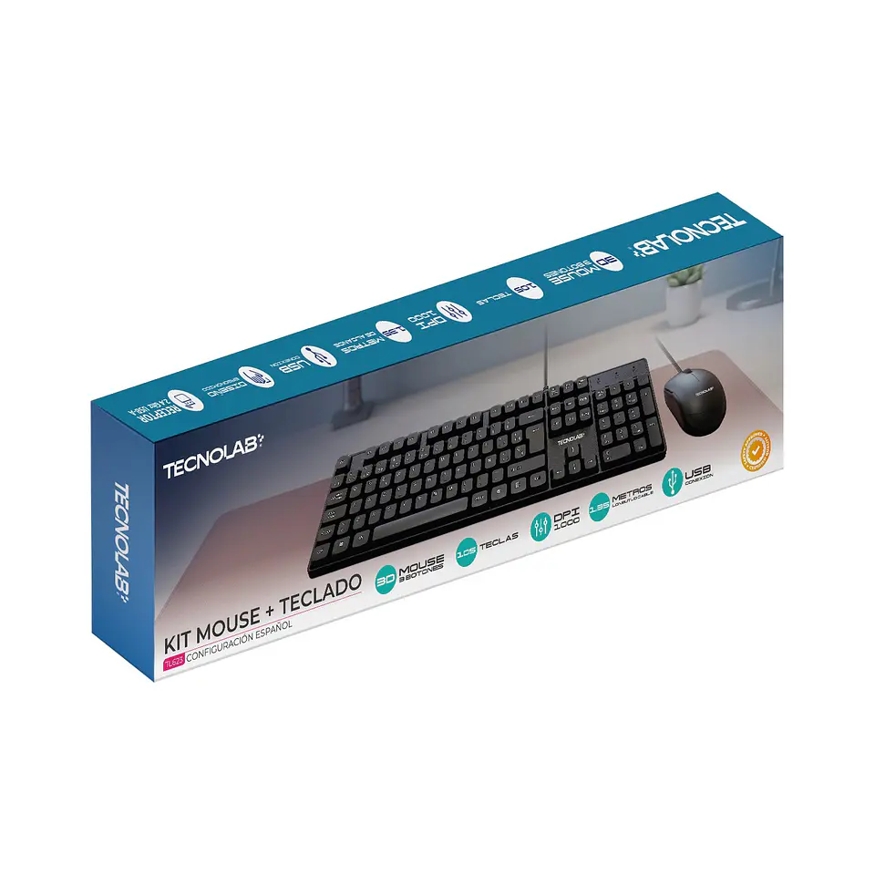 Kit teclado y mouse USB TecnoLab TL623 español 1