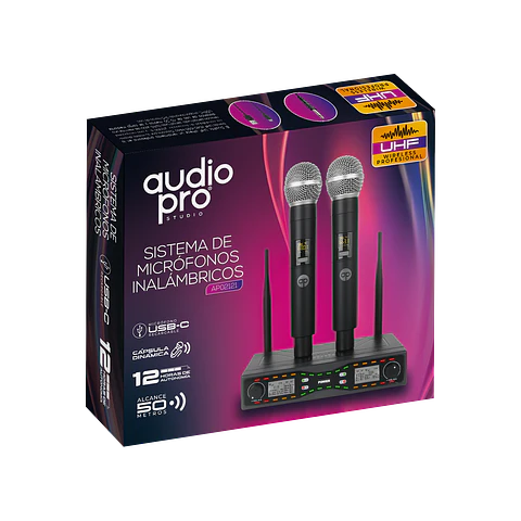 Sistema Dual de Micrófonos Inalámbricos AudioPro 03-AP02121