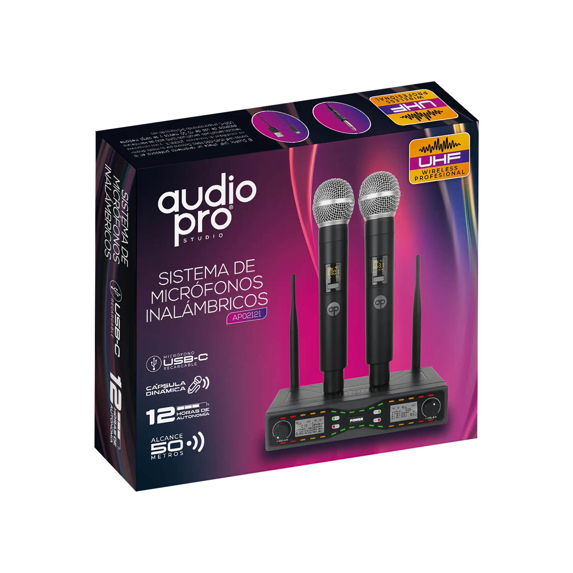 Sistema Dual de Micrófonos Inalámbricos AudioPro 03-AP02121 1