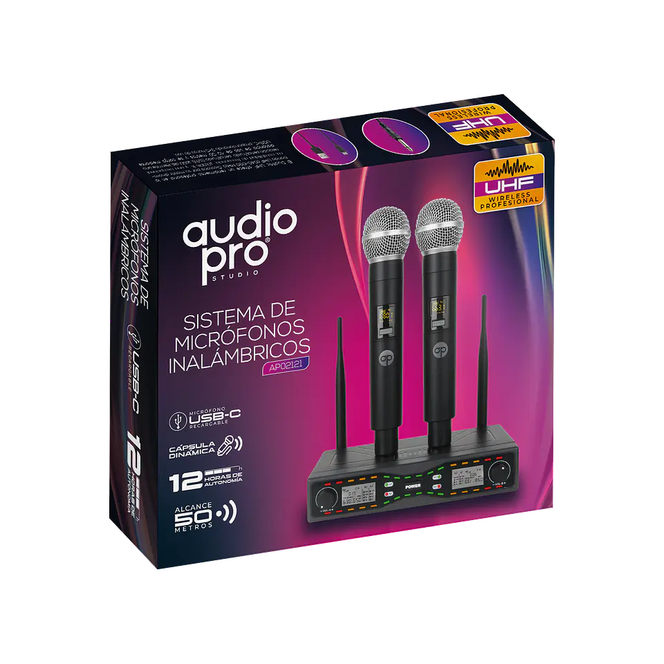 Sistema Dual de Micrófonos Inalámbricos AudioPro 03-AP02121 1