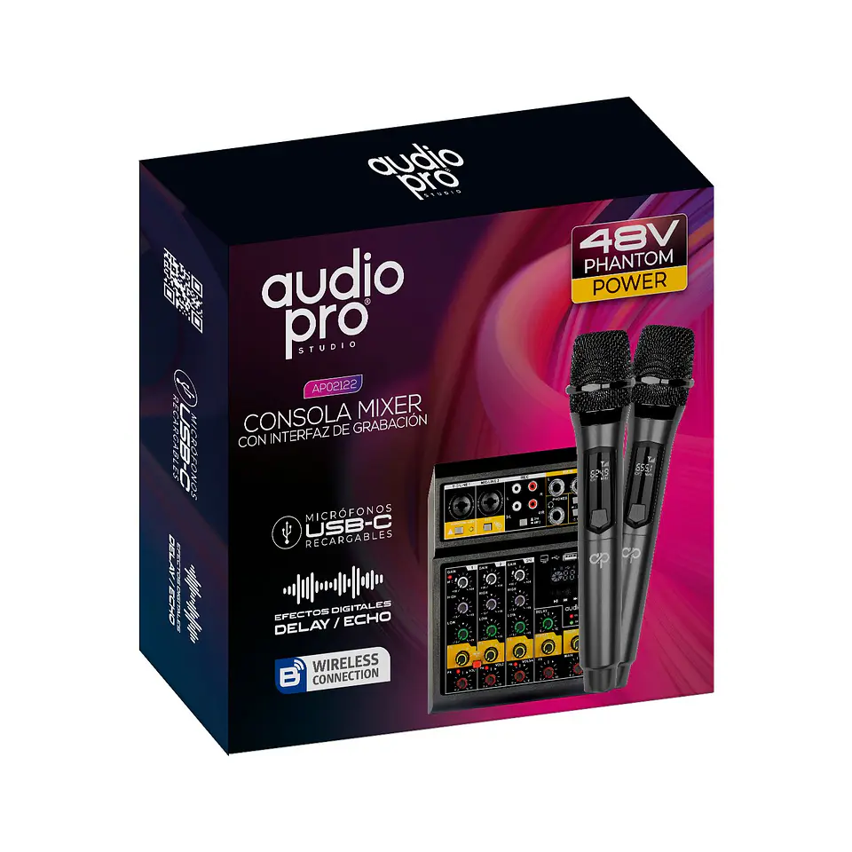 Consola de Mezcla / Mixer de 4 Canales AudioPro 03-AP02122 1