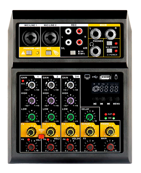 Consola de Mezcla / Mixer de 4 Canales AudioPro 03-AP02122