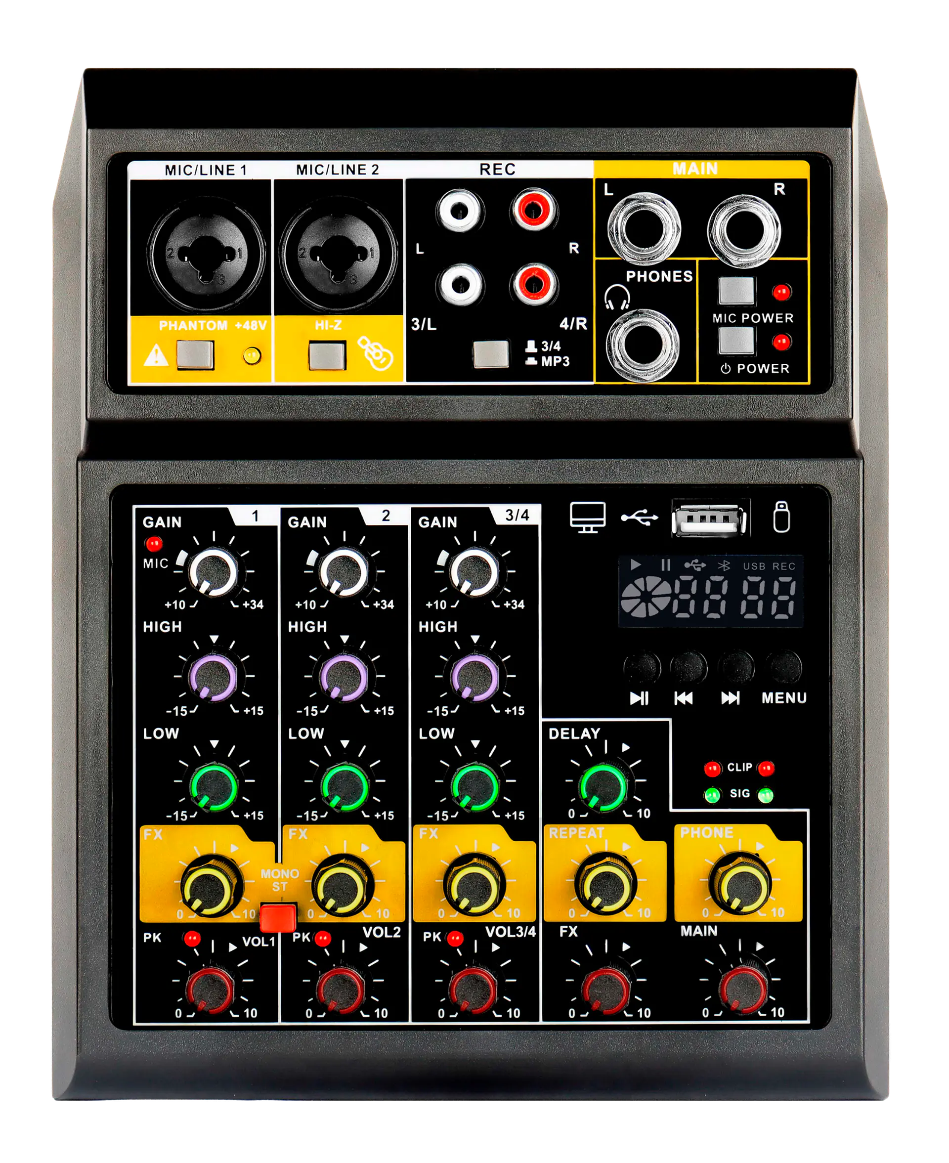 Consola de Mezcla / Mixer de 4 Canales AudioPro 03-AP02122 2