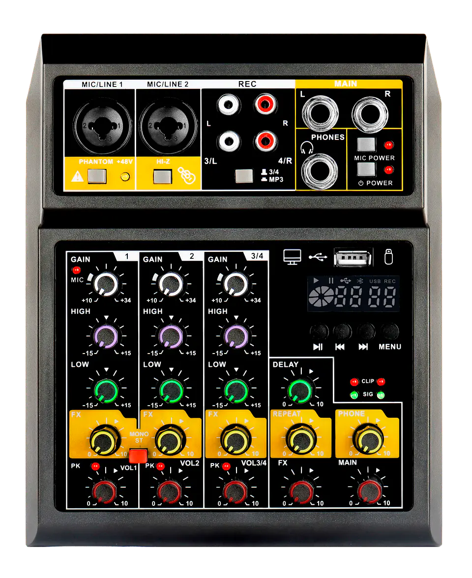 Consola de Mezcla / Mixer de 4 Canales AudioPro 03-AP02122 2
