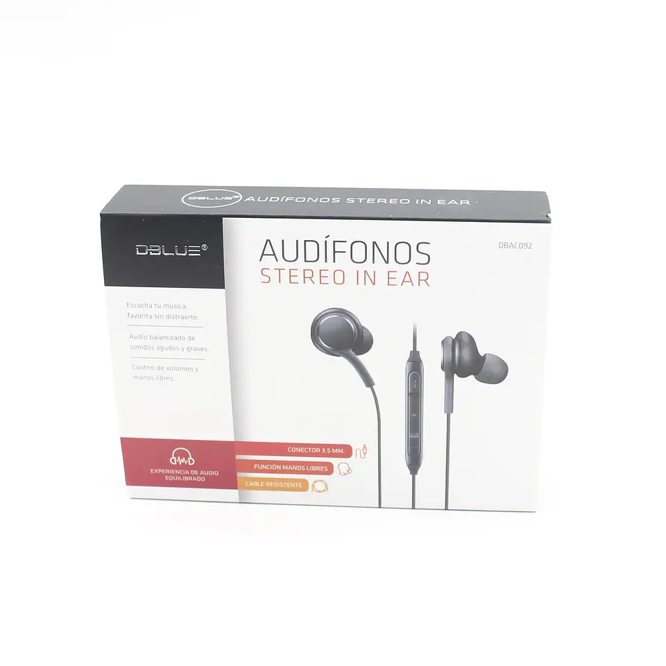 Audífono Plug 3,5Mm Cable 100Cm DBlue 03-DBAC092BK 4
