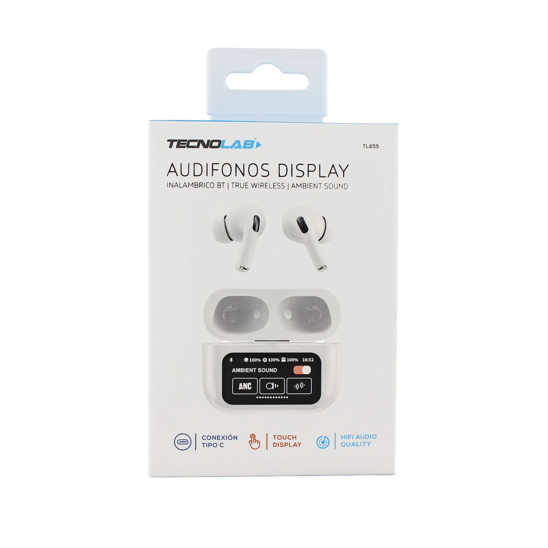 Audífono touch, BT, tipo C 10 m alcance TecnoLab 03-TL655 4