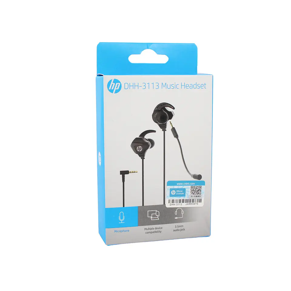 Audífono In-ear conexión 3.5mm, USB, black HP 09-DHH-3113BK 1