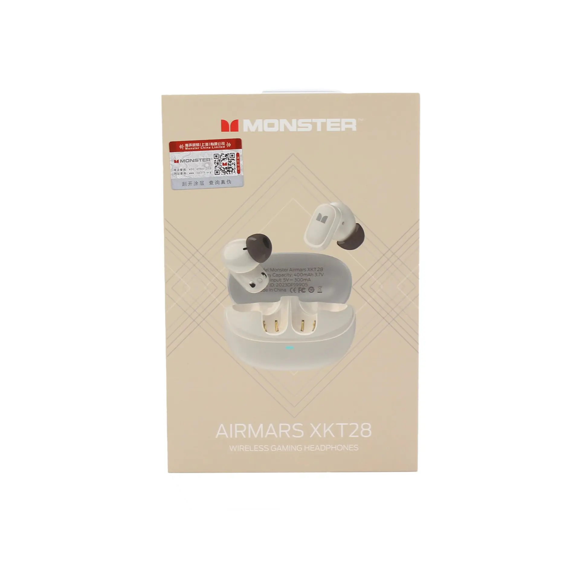 Audífono BT V5.4, cable tipo C, BEIGE. MONSTER 09-XKT28/BE 1