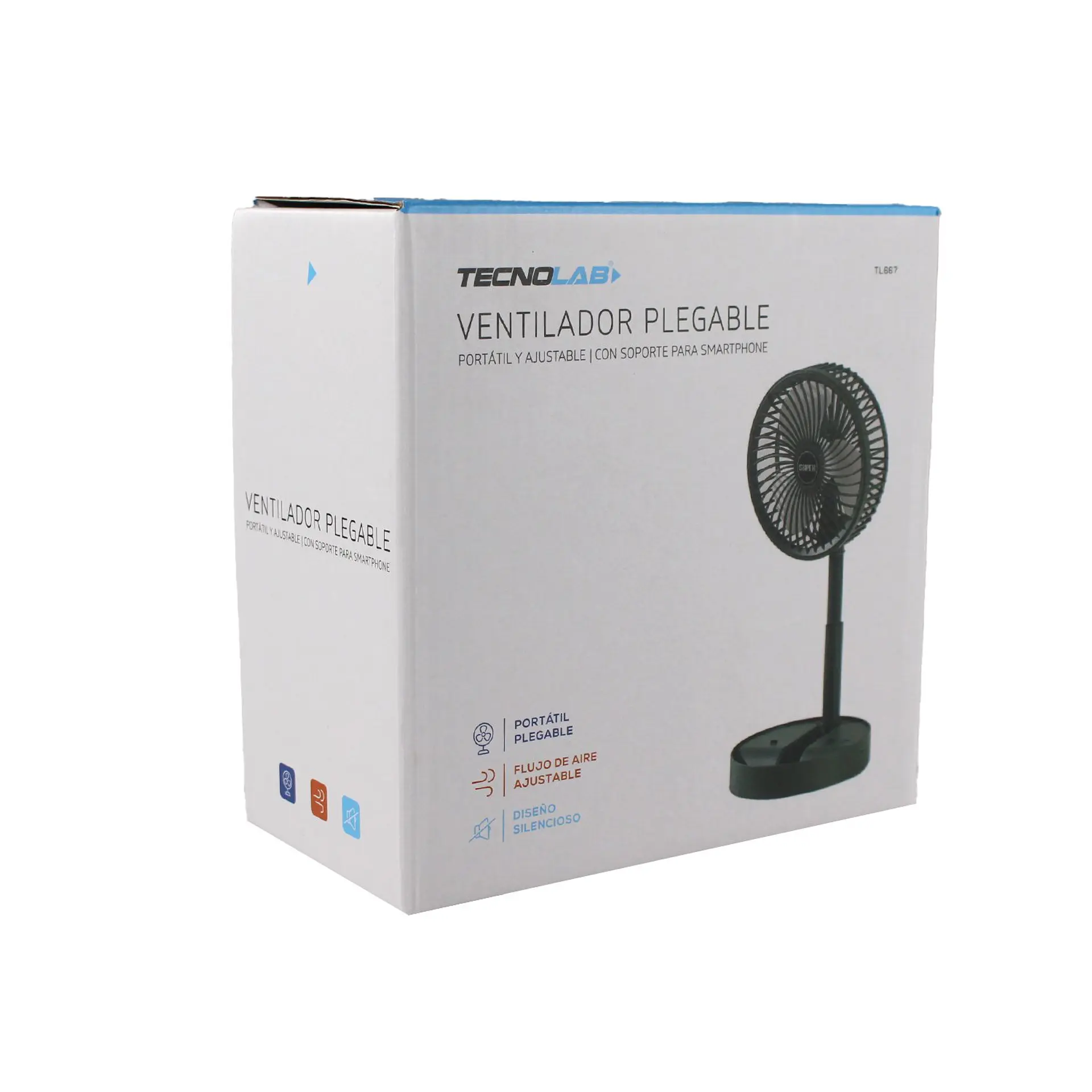 Ventilador portátil ajustable silencioso TecnoLab 03-TL667G 1