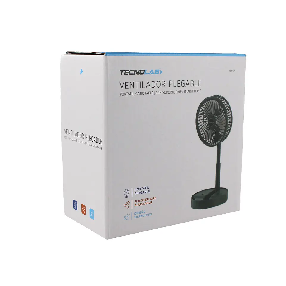 Ventilador portátil ajustable silencioso TecnoLab 03-TL667G 1