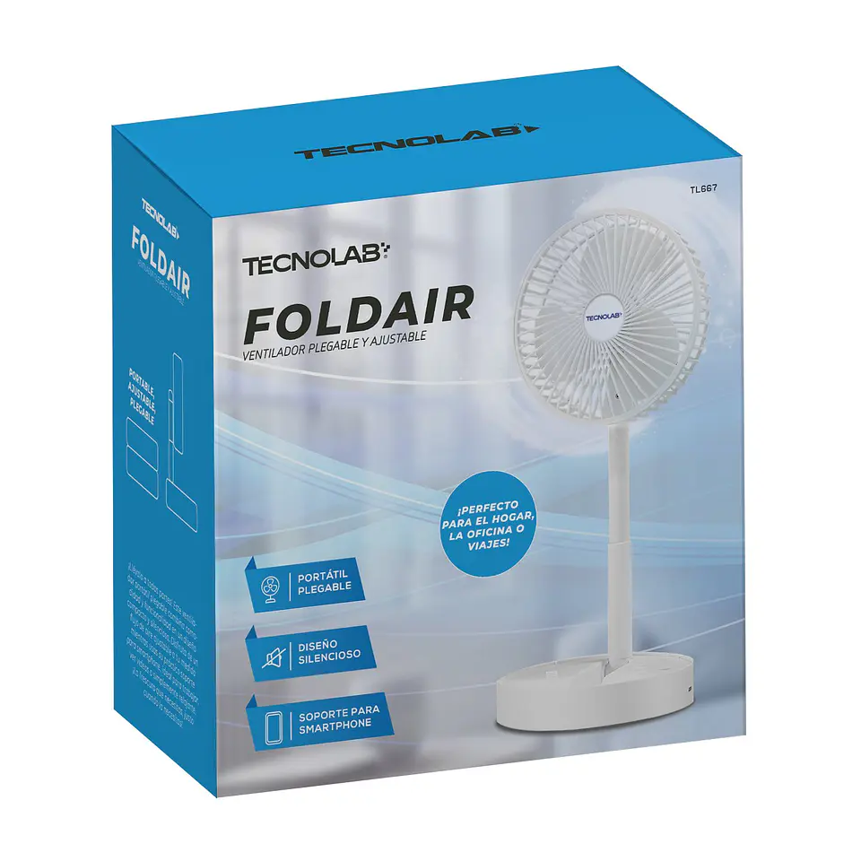 Ventilador portátil silencioso TecnoLab 03-TL667W 3
