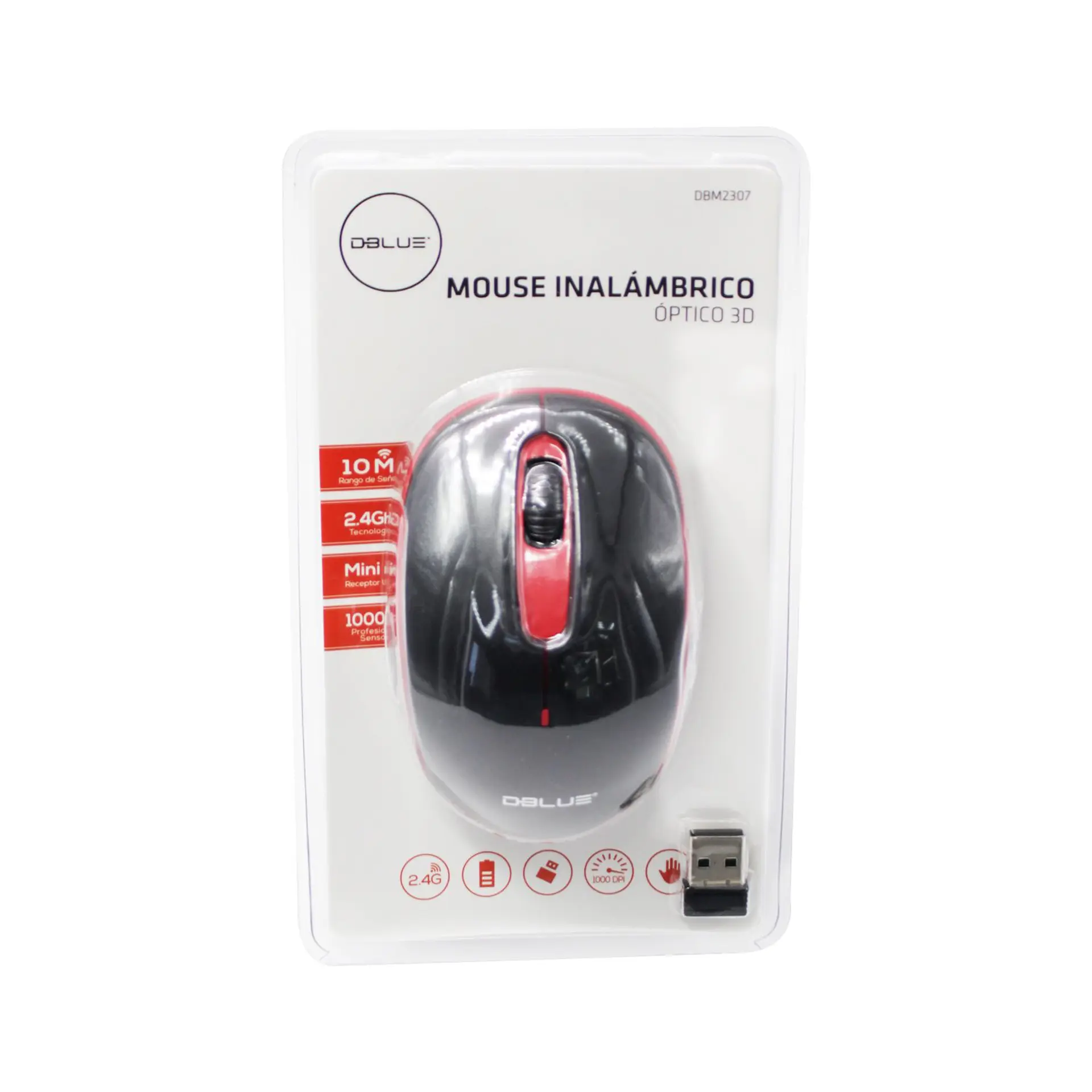 Mouse Inalámbrico Óptico 3D , 2.4 GHZ DBlue 03-DBM2307R 4