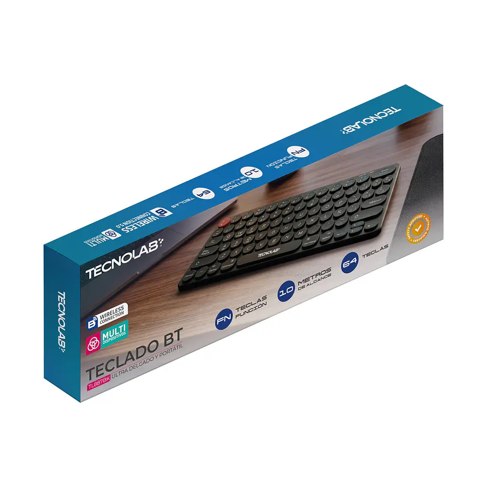 Teclado Inalámbrico Ultra Delgado Portátil TecnoLab TL887 1