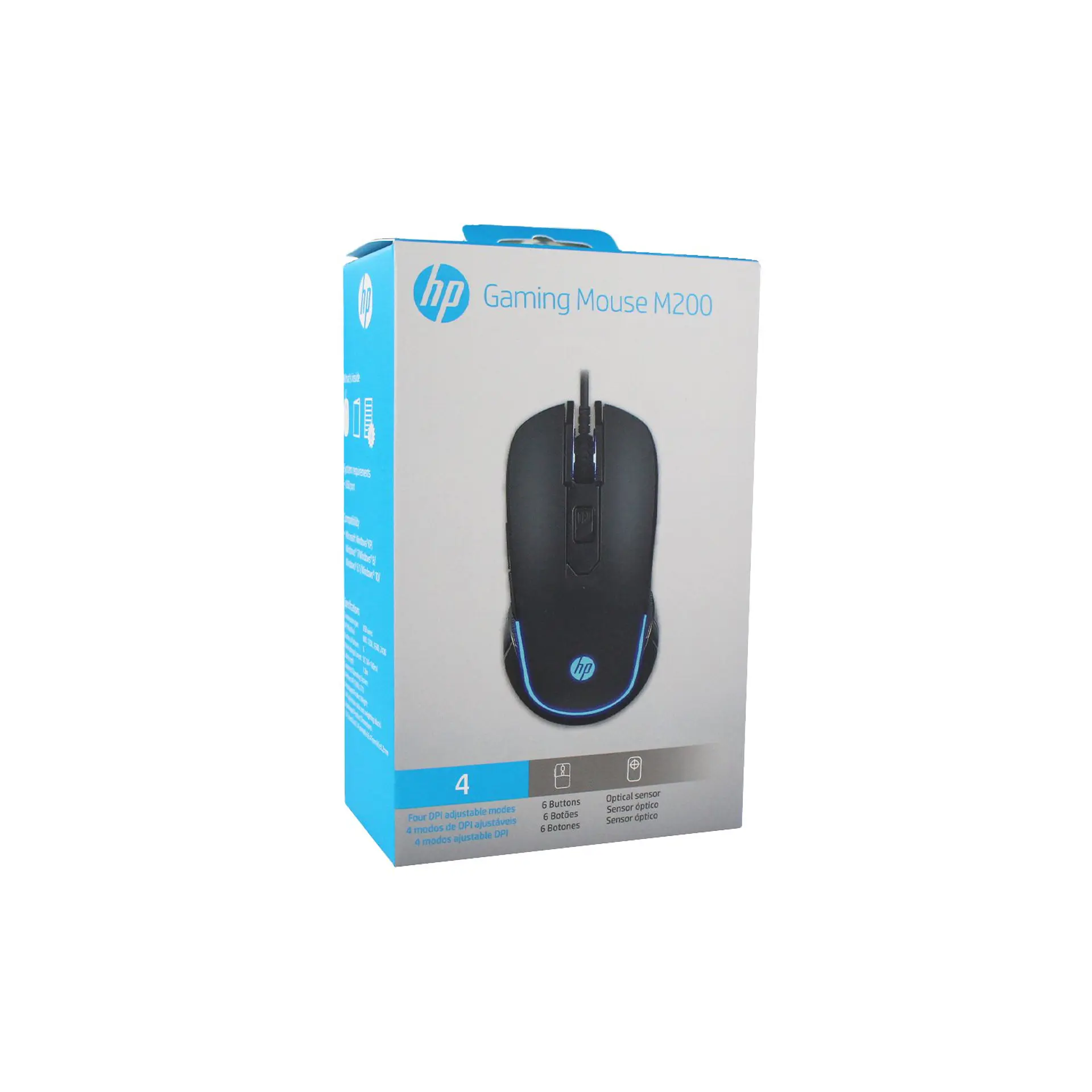 Mouse con cable, 1600 DPI, black, sensor HP 09-M200 BK 1