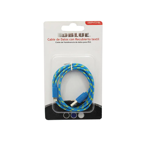 Cable USB a Lightning, cubierta textil DBlue 03-DBIPHT21BL
